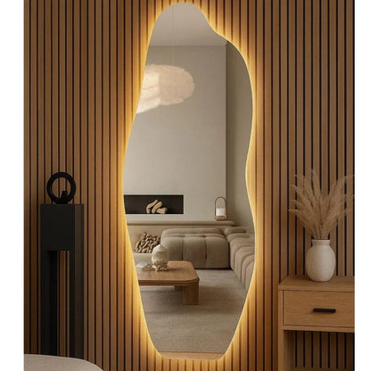 Espelho orgânico moderno, decorativo e luxuoso com LED, 160 x 60 cm | Liquidação